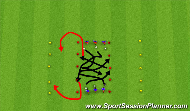 Football/Soccer Session Plan Drill (Colour): dribbeling for control