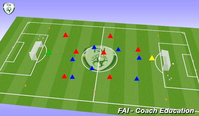Football/Soccer Session Plan Drill (Colour): 8 v 8 Game