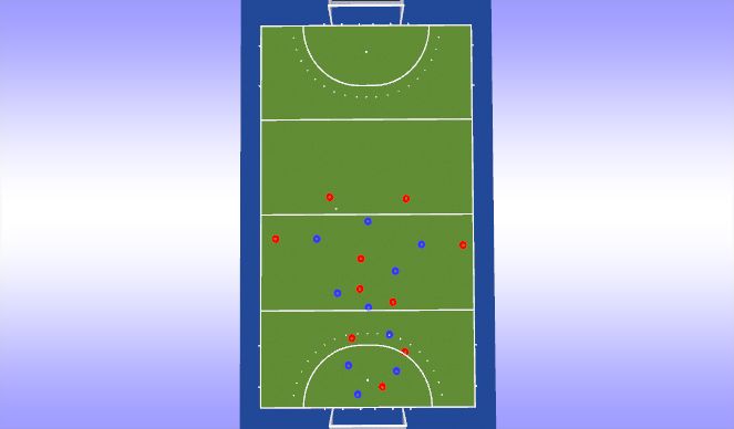 Hockey Session Plan Drill (Colour): Build Up in Opp. 1/2