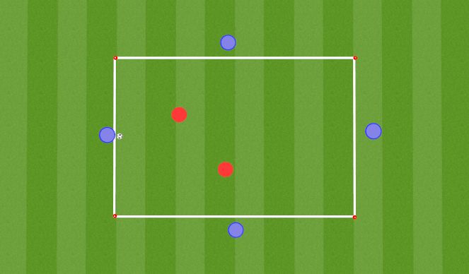 Football/Soccer Session Plan Drill (Colour): 4v2 Rondo