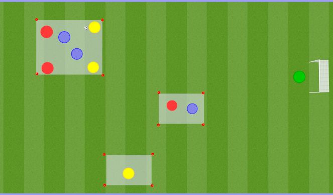 Football/Soccer Session Plan Drill (Colour): 3v3+3 Switching Play