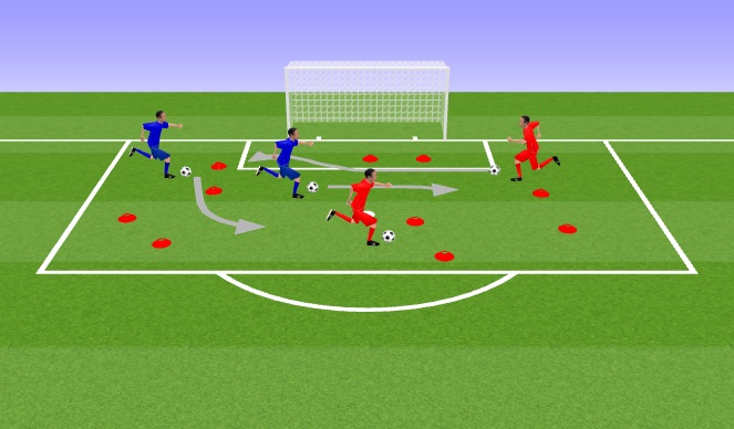 Football/Soccer Session Plan Drill (Colour): Dribbling Warm Up