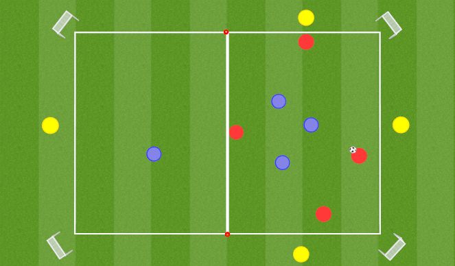 Football/Soccer Session Plan Drill (Colour): 4v4+4 Transition Game