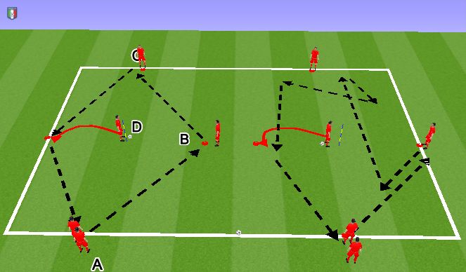 Football/Soccer Session Plan Drill (Colour): Technical Passing