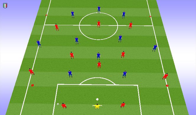 Football/Soccer Session Plan Drill (Colour): 11v11 walk through
