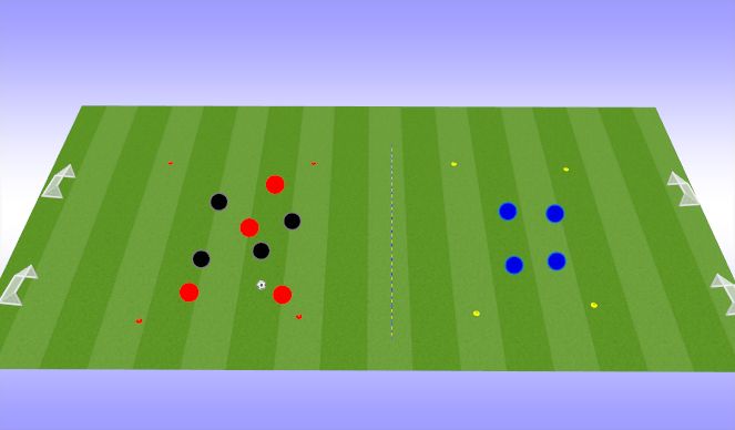 Football/Soccer Session Plan Drill (Colour): Switching the play / Cambiando el juego  