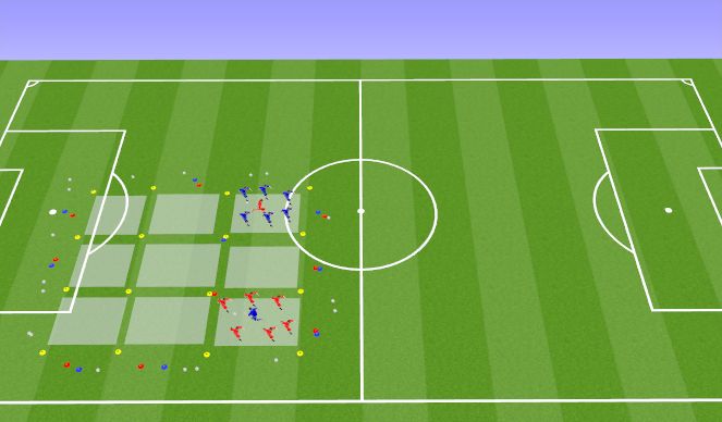 Football/Soccer Session Plan Drill (Colour): noughts and crosses 1