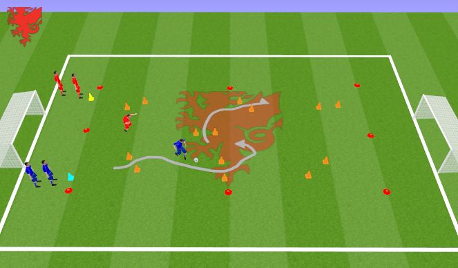 Football/Soccer Session Plan Drill (Colour): Skill