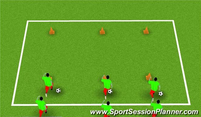Football/Soccer Session Plan Drill (Colour): Cone dribble