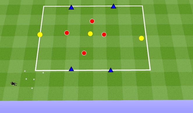 Football/Soccer Session Plan Drill (Colour): 4v4+3 Transition Rondo