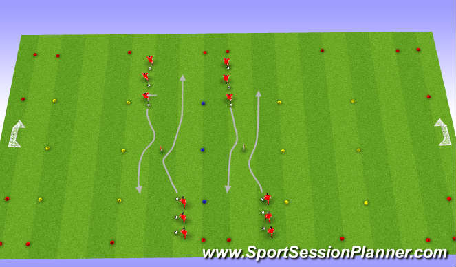 Football/Soccer Session Plan Drill (Colour): Technical repitition 2