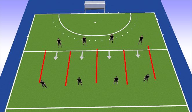 Hockey Session Plan Drill (Colour): T Rex/Chicken Wing Tag Warmup 
