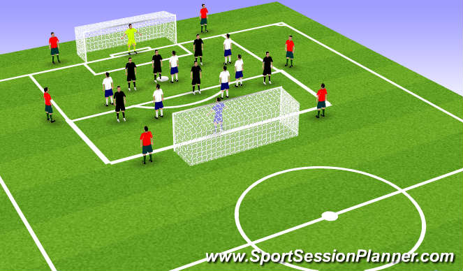 Football/Soccer Session Plan Drill (Colour): 3 Team Game
