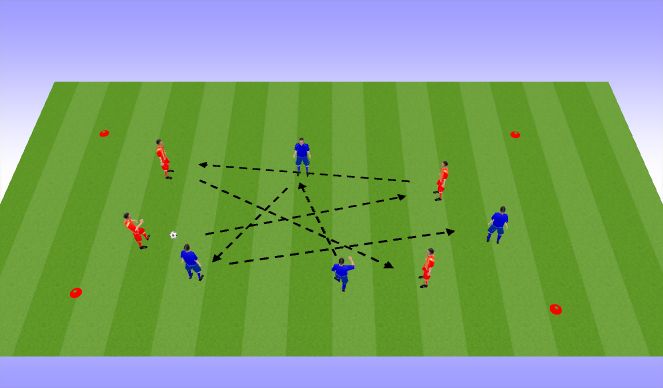 Football/Soccer Session Plan Drill (Colour): Pass and Move in Numbers