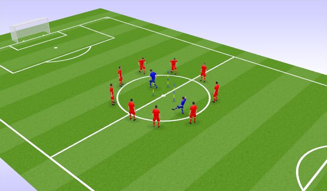 Football/Soccer Session Plan Drill (Colour): Split the Poles