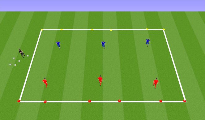Football/Soccer Session Plan Drill (Colour): 3 v 3