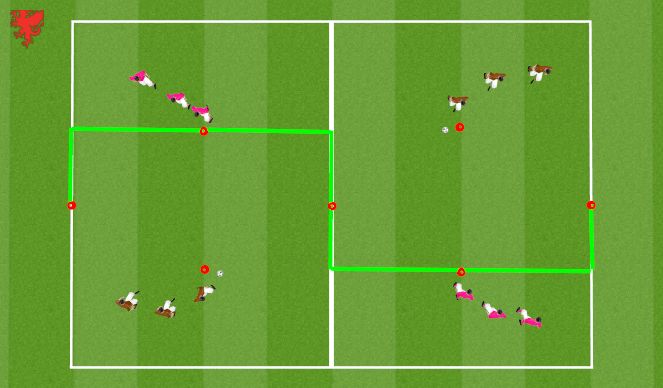 Football/Soccer Session Plan Drill (Colour): 1v1 Setup