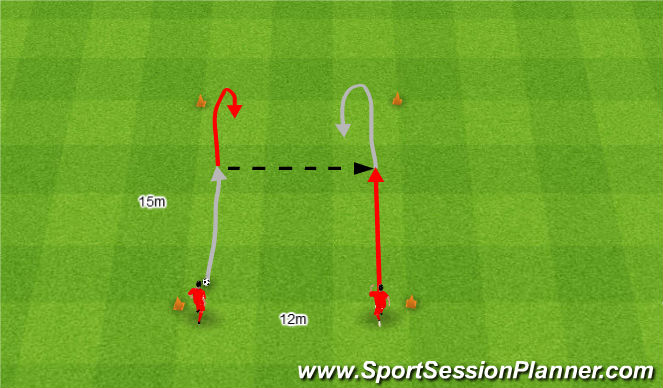 Football/Soccer Session Plan Drill (Colour): Podania i przyjęcia piłki w ruchu.
