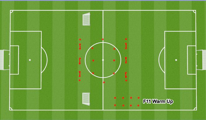 Football/Soccer Session Plan Drill (Colour): Frame/F11 Warm Up (15 mins)
