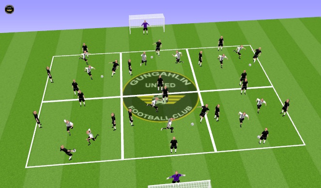 Football/Soccer Session Plan Drill (Colour): 4v2