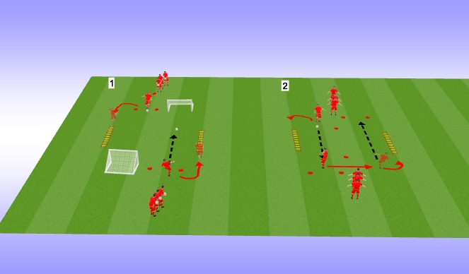Football/Soccer Session Plan Drill (Colour): Ladder work