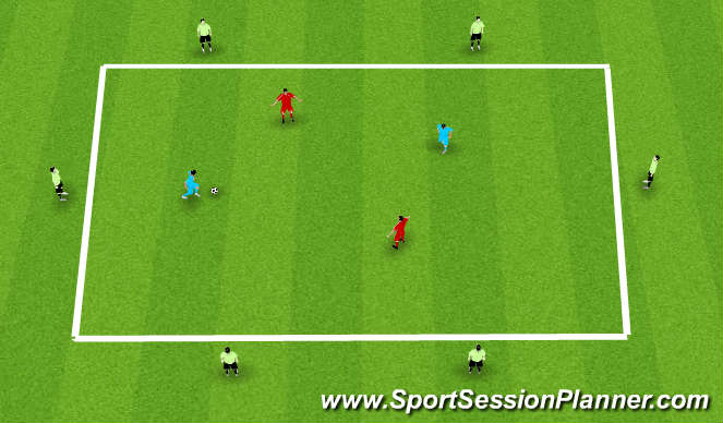Football/Soccer Session Plan Drill (Colour): 2 v 2 Possession