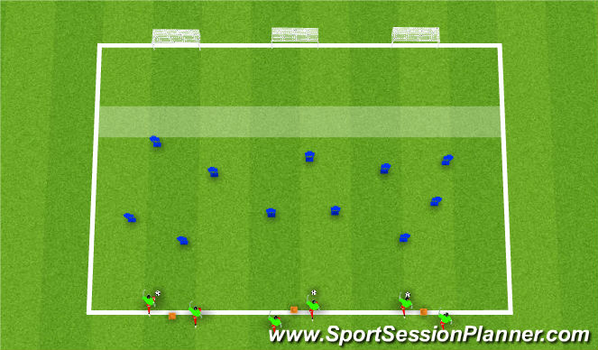 Football/Soccer Session Plan Drill (Colour): Manican Dribble