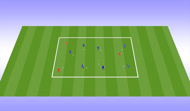 Football/Soccer Session Plan Drill (Colour): Stuck In The Mud (with water guns)