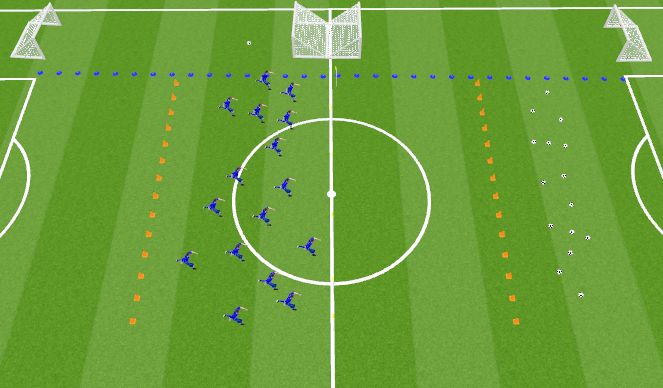 Fútbol Ejercicio del Plan de Sesiones (Color): Box-to-Box Speed Ball Sprints