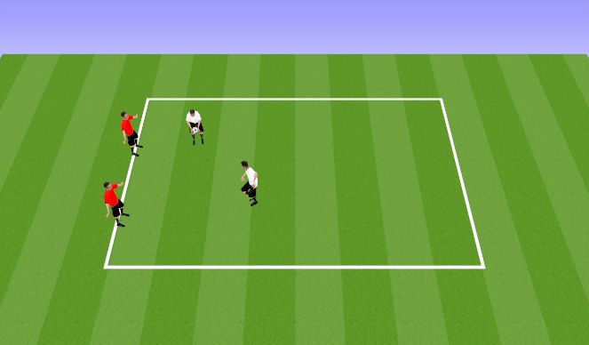 Football/Soccer Session Plan Drill (Colour): 2v2 Handball Transition