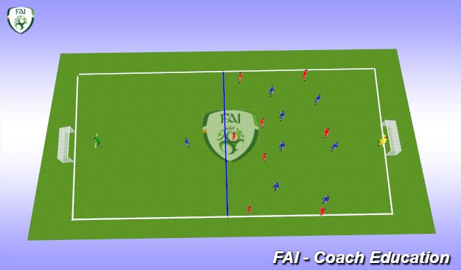 Football/Soccer Session Plan Drill (Colour): 9v9 game