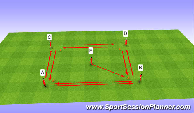 Football/Soccer Session Plan Drill (Colour): Movement/Dribbling Warm Up Game