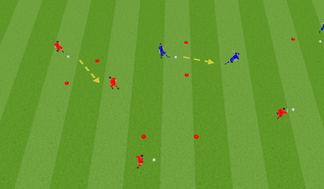 Football/Soccer Session Plan Drill (Colour): Gates - Dribble and Passing