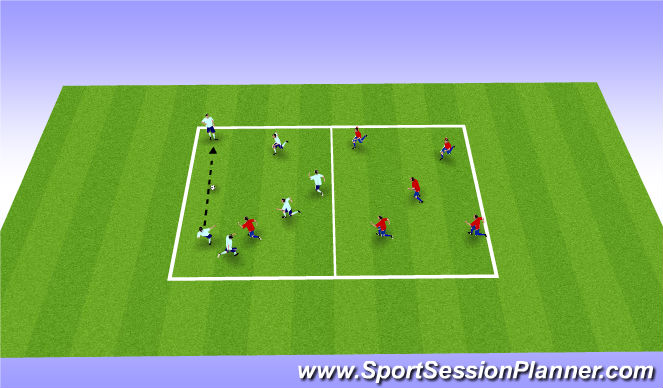 Football/Soccer Session Plan Drill (Colour): 6V1