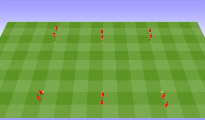 Football/Soccer Session Plan Drill (Colour): Échauffement (3 lignes)