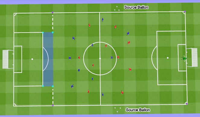 Football/Soccer Session Plan Drill (Colour): Phase de jeu