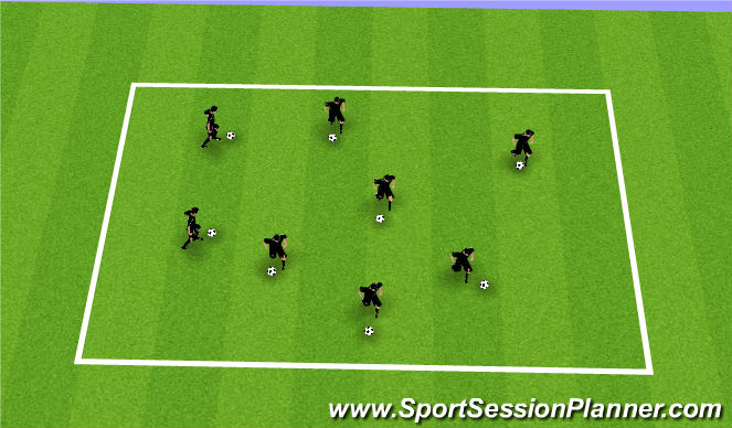 Football/Soccer Session Plan Drill (Colour): Warm up (Ball Mastery)