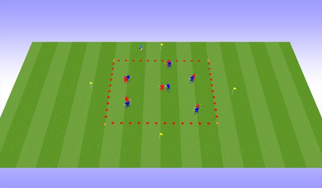 Football/Soccer Session Plan Drill (Colour): 2nd Ball Grid Play