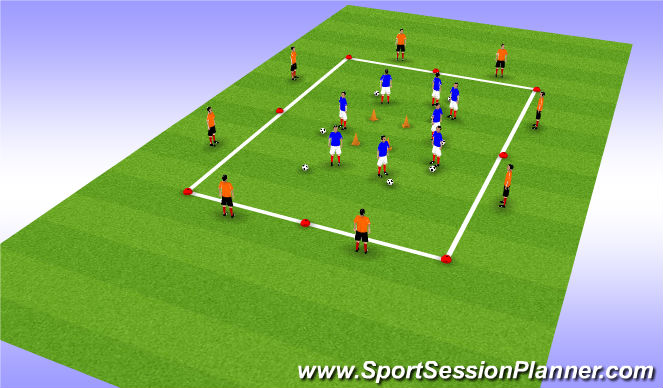 Football/Soccer Session Plan Drill (Colour): Warm Up