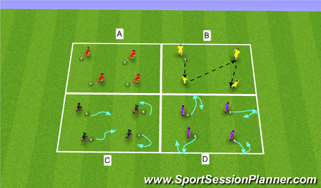Football/Soccer Session Plan Drill (Colour): Warm Up
