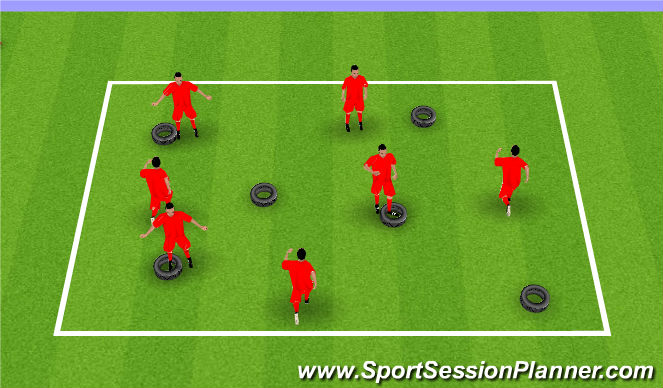Football/Soccer Session Plan Drill (Colour): Hoops warm up