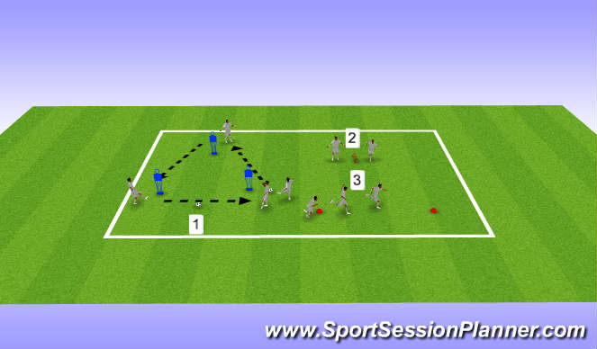 Football/Soccer Session Plan Drill (Colour): U16s, Week 31, Session 1, Strength/Speed
