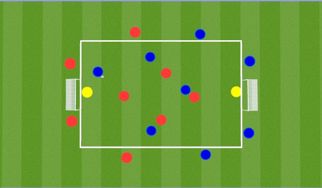Football/Soccer Session Plan Drill (Colour): 4 v 4 + 4 outside SSG