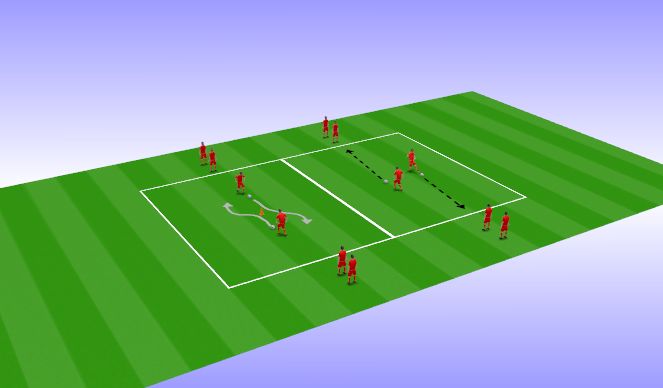 Football/Soccer Session Plan Drill (Colour): 1 v 0 (light pressure)