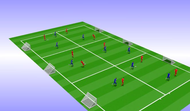 Football/Soccer Session Plan Drill (Colour): 3 v 3 mini games