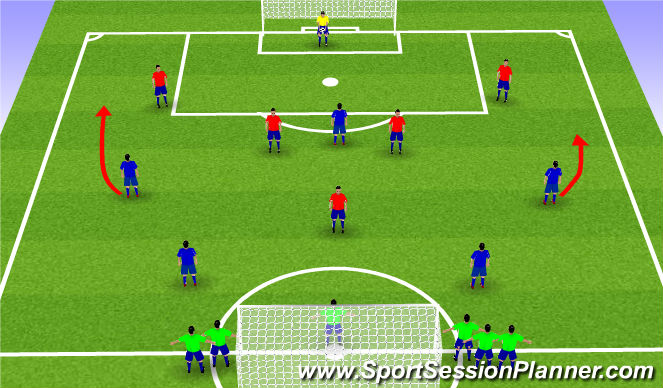 Football/Soccer Session Plan Drill (Colour): Match Game 6 v 6