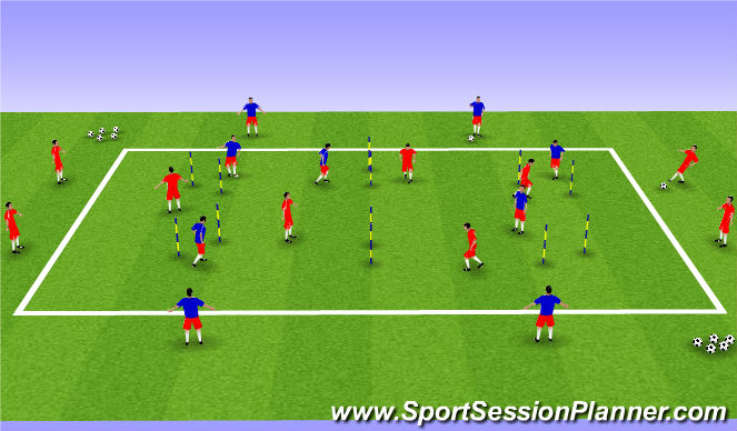 Football/Soccer Session Plan Drill (Colour): Technical First Touch / Awareness
