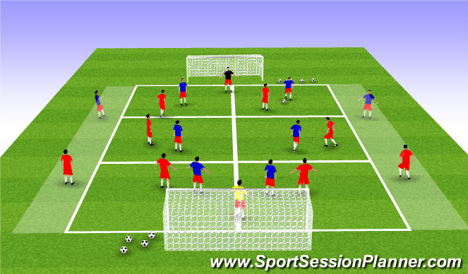 Football/Soccer Session Plan Drill (Colour): Quick Passing / Receiving in a SSG