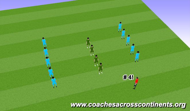 Football/Soccer Session Plan Drill (Colour): Leadership Lines