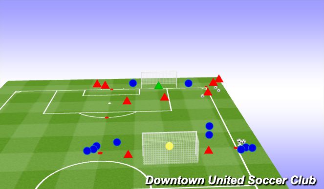 Football/Soccer Session Plan Drill (Colour): PSAM: 4v4 + Bumpers